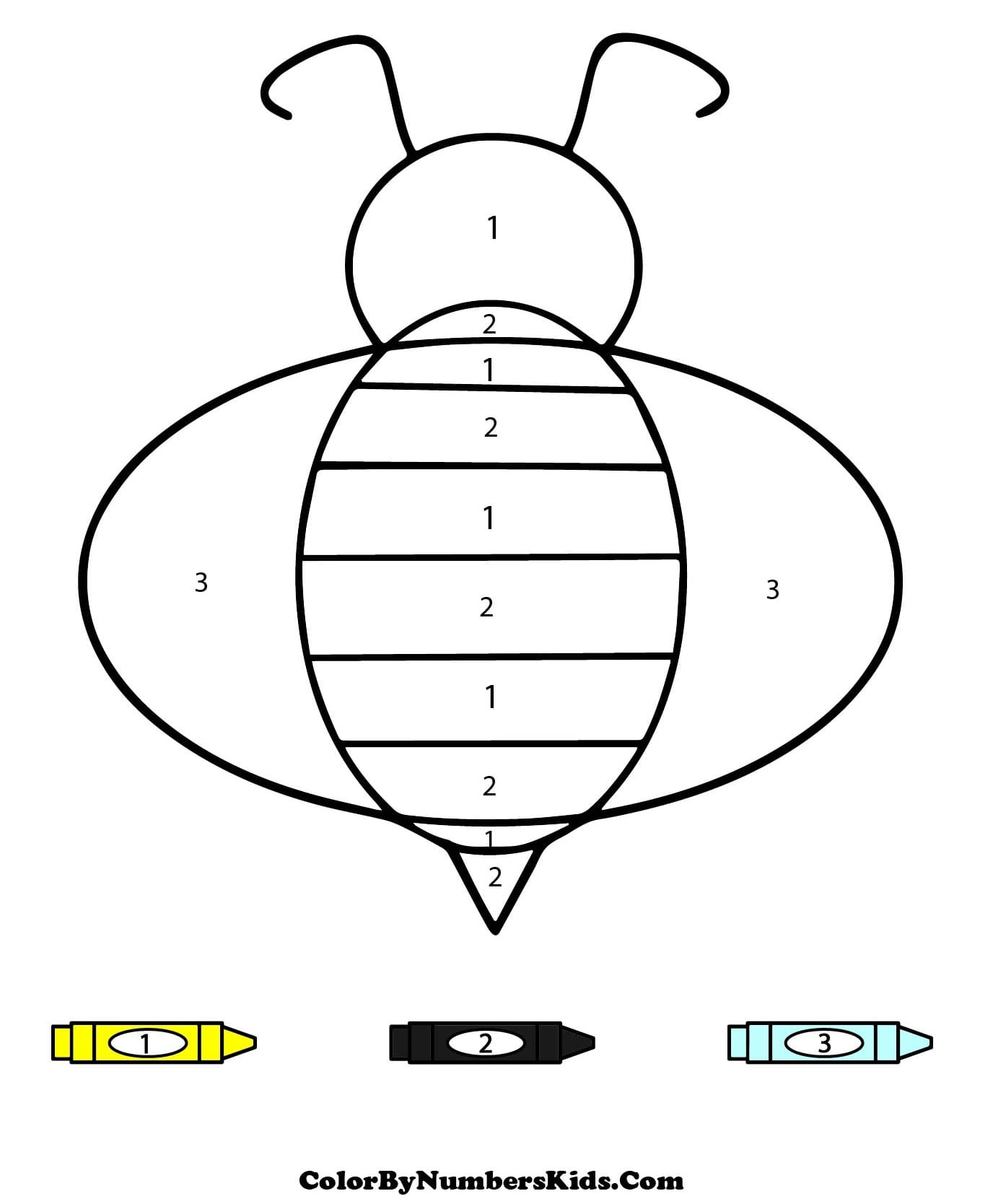 Easy Bee Color By Number