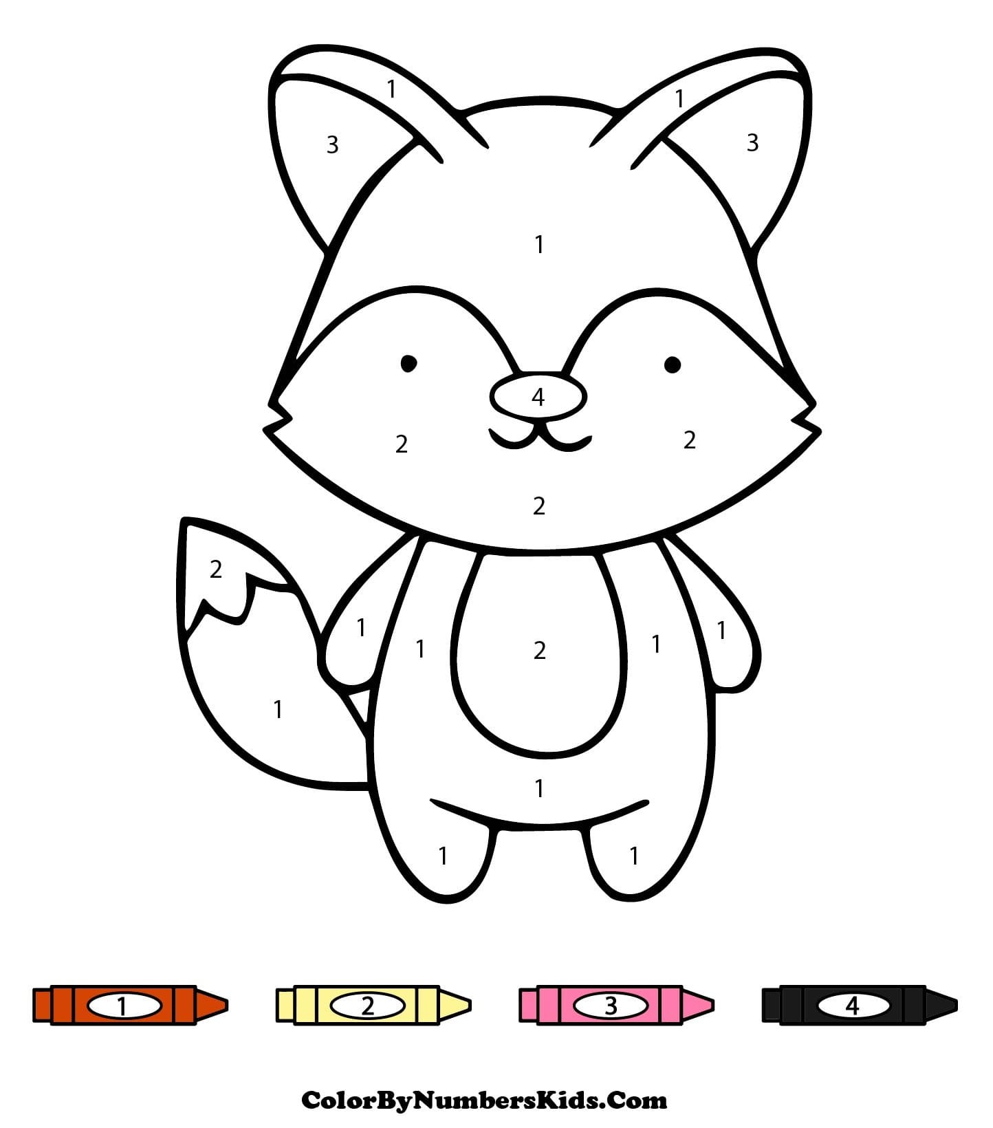 Easy Fox Color By Number