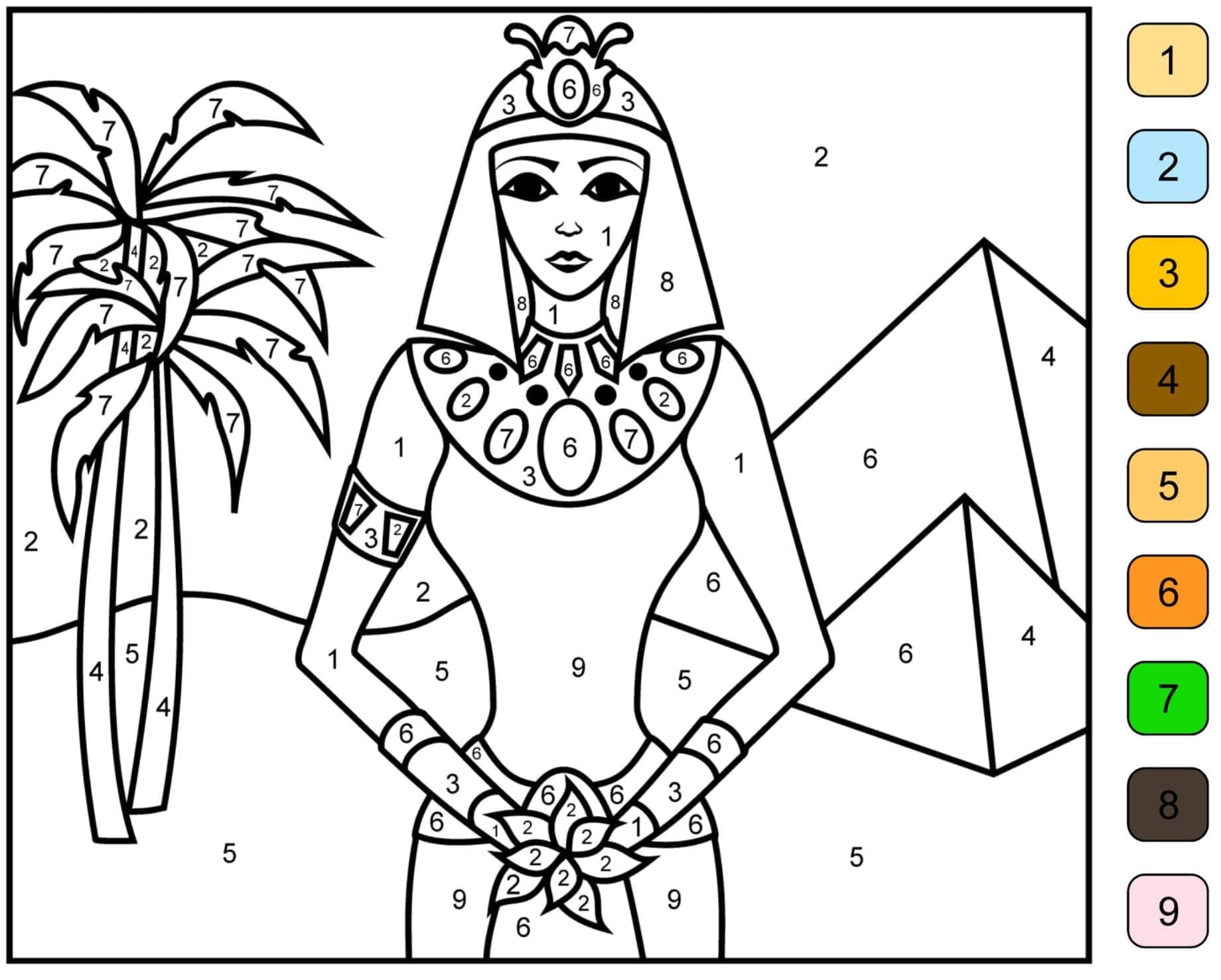 Egypt Princess Color By Number