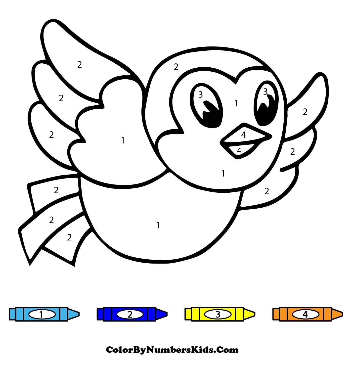 Flying Bird Color By Number