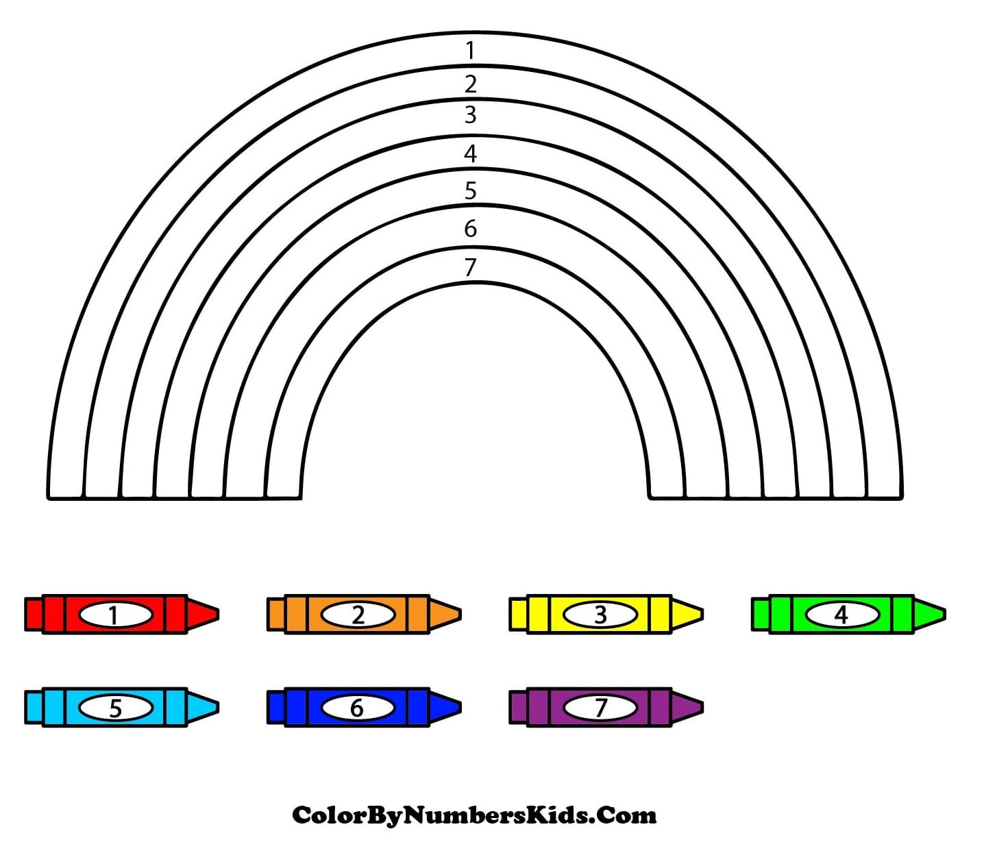 Free Rainbow Color By Number