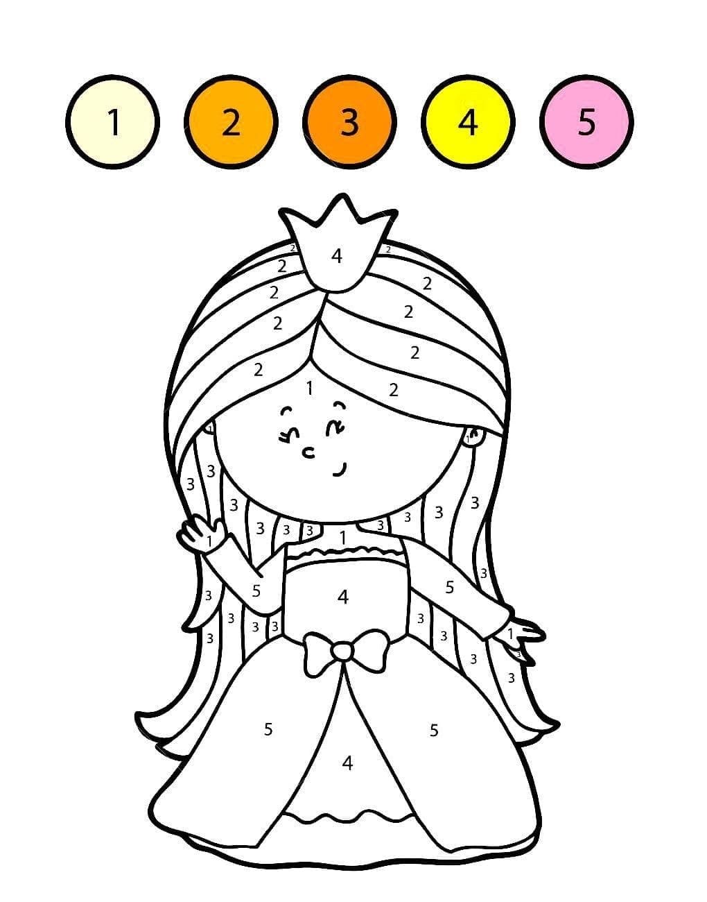 Friendly Princess Color By Number