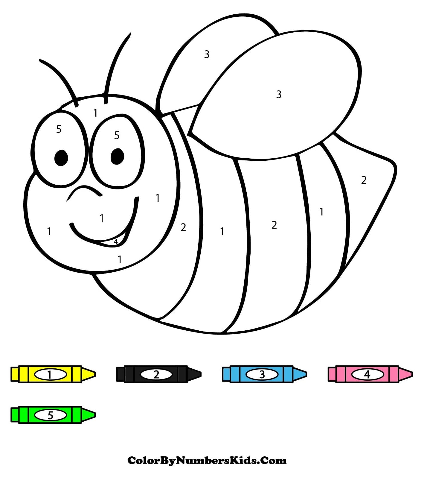 Fun Bee Color By Number