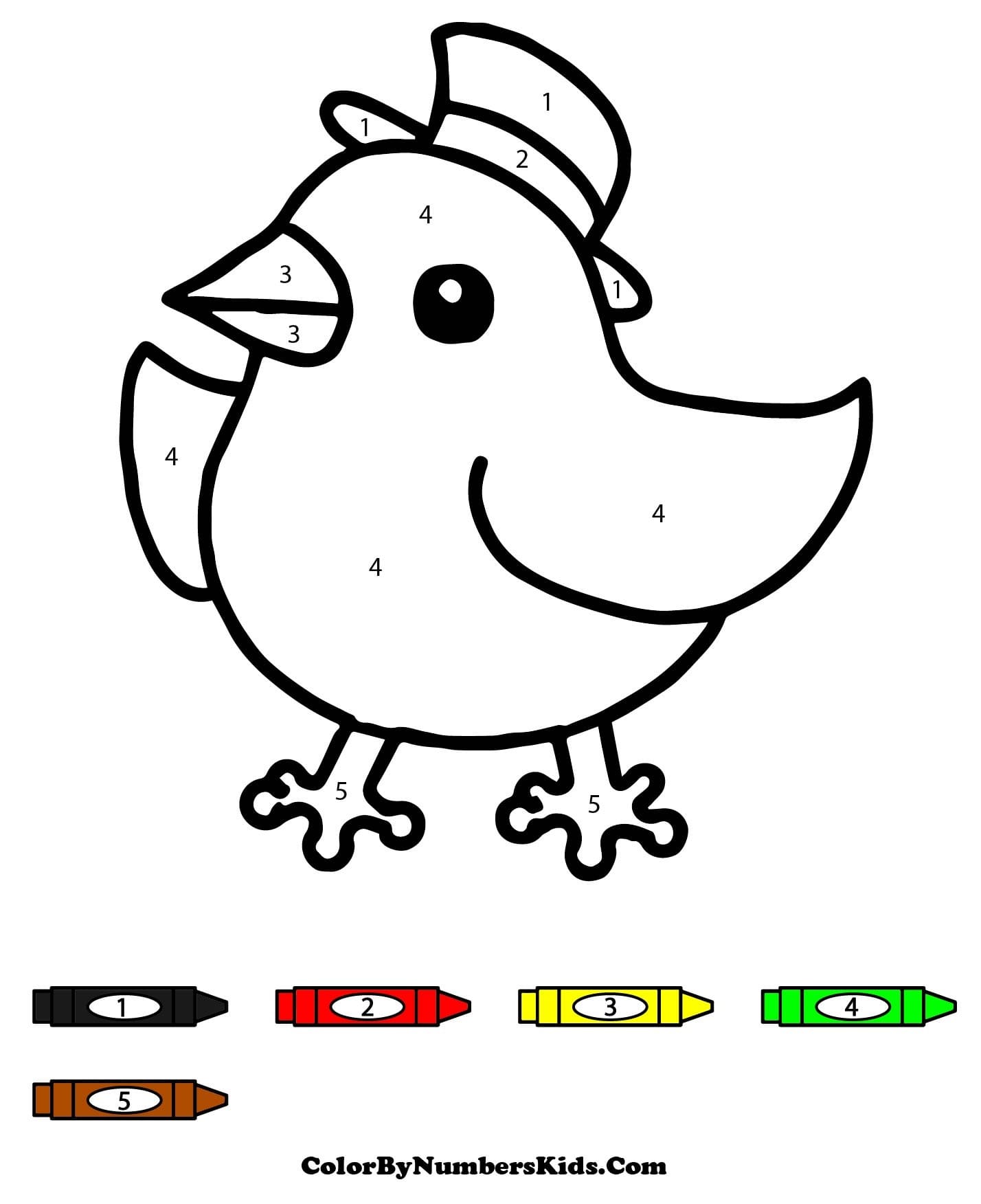 Fun Bird Color By Number