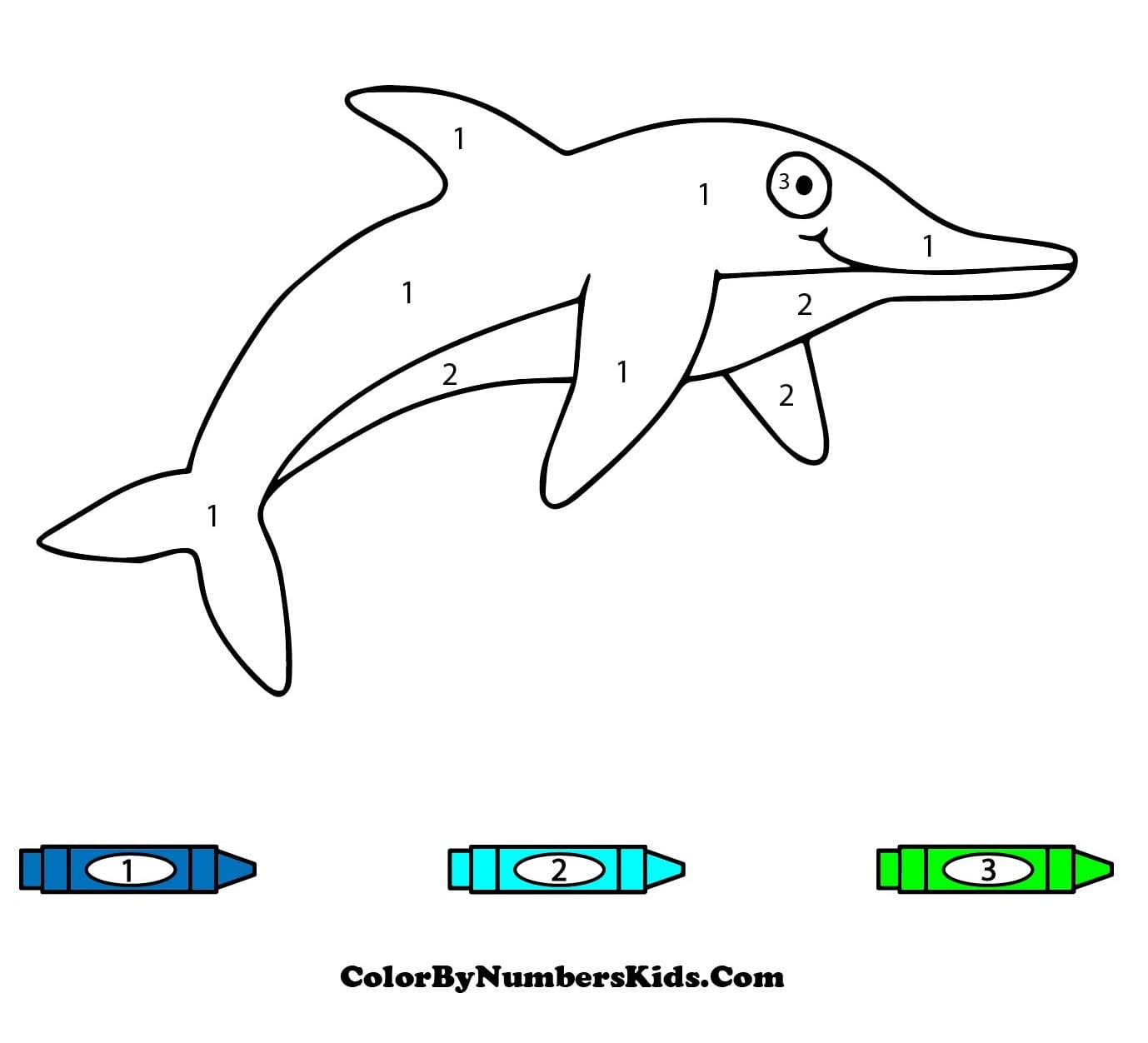 Fun Dolphin Color By Number