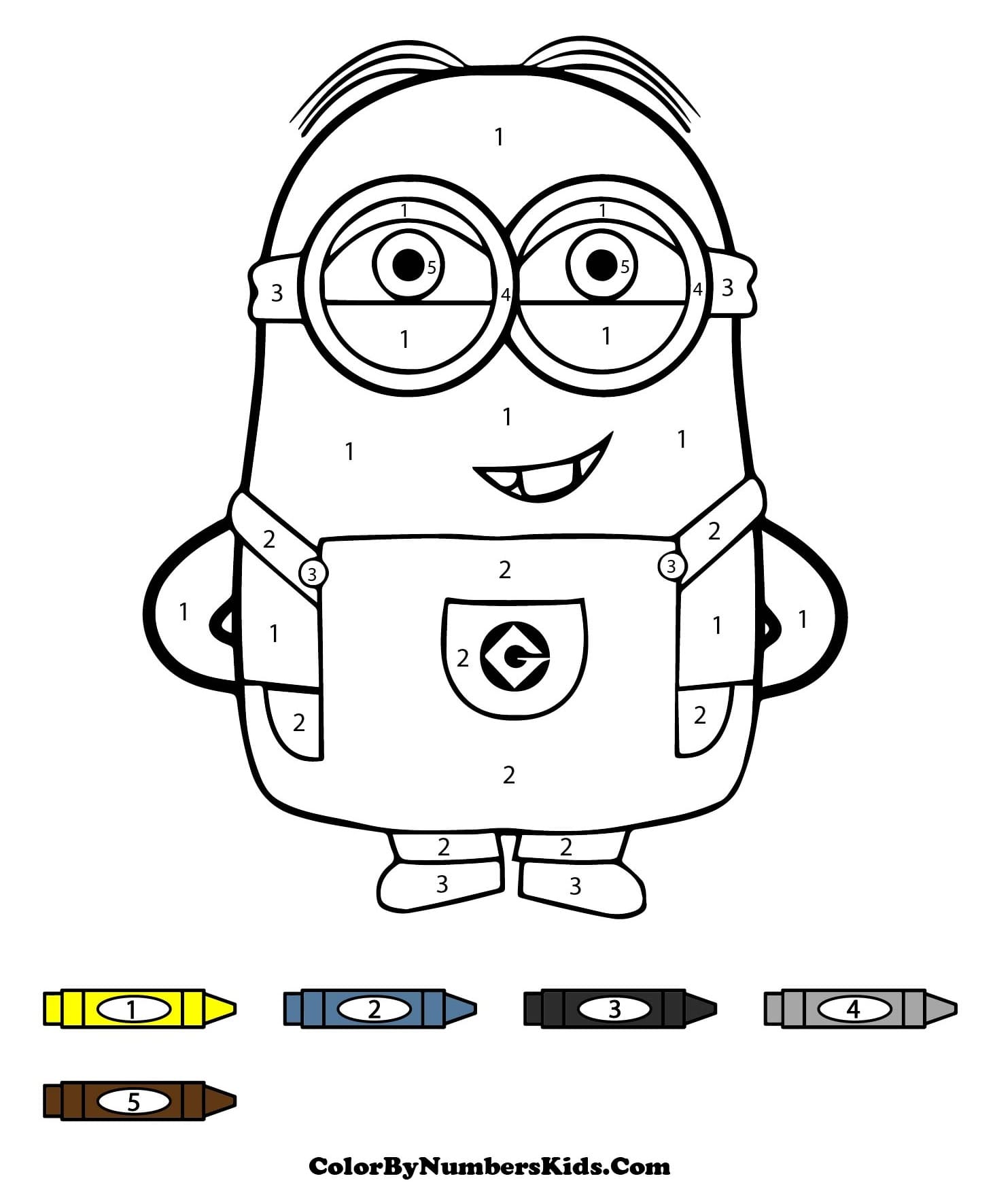 Fun Minion Color By Number