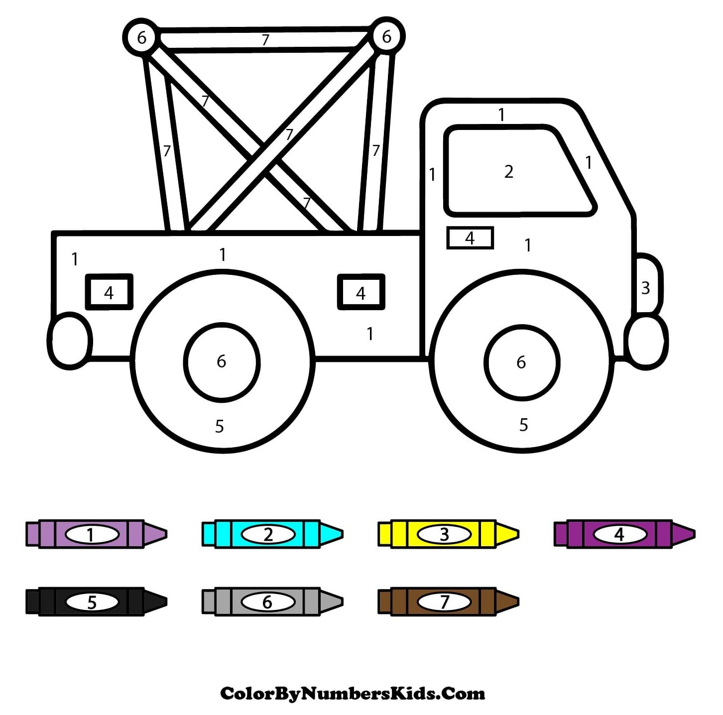 Fun Truck Color By Number