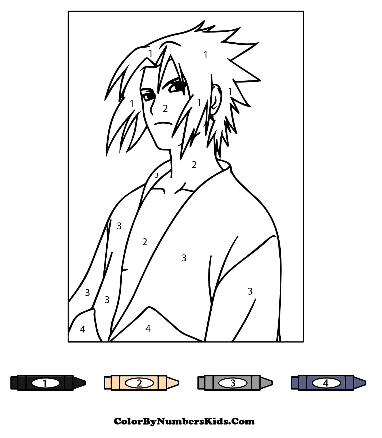 Handsome Sasuke Color By Number