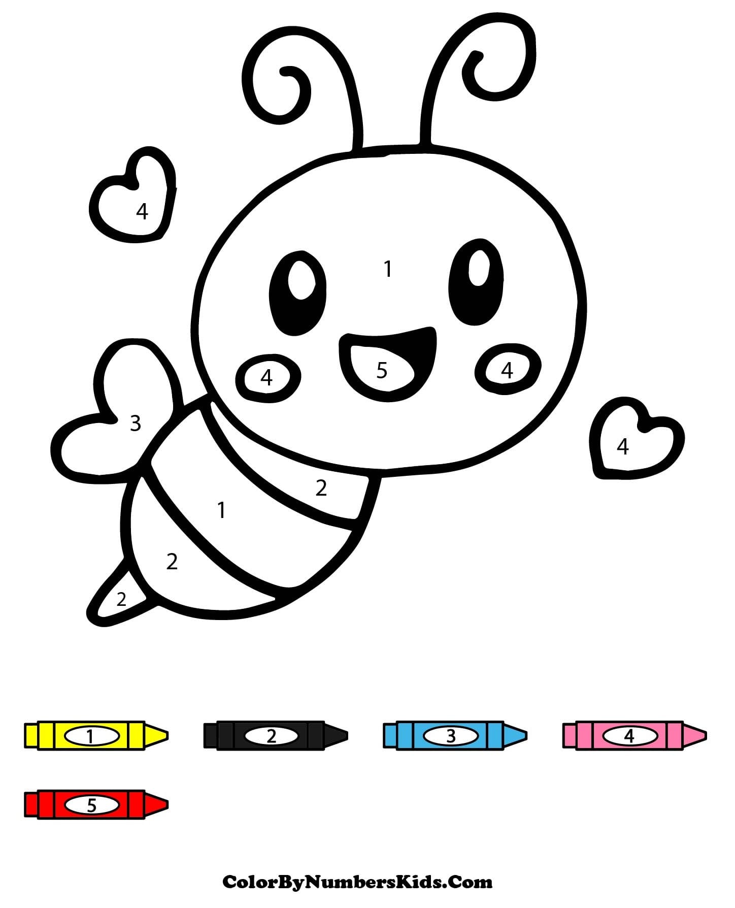 Happy Bee Color By Number