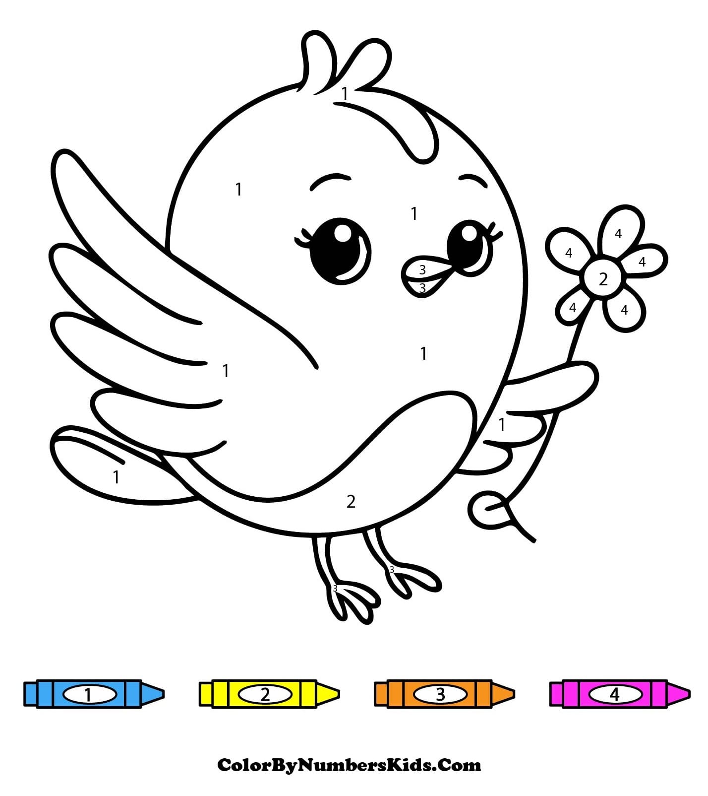 Happy Bird Color By Number