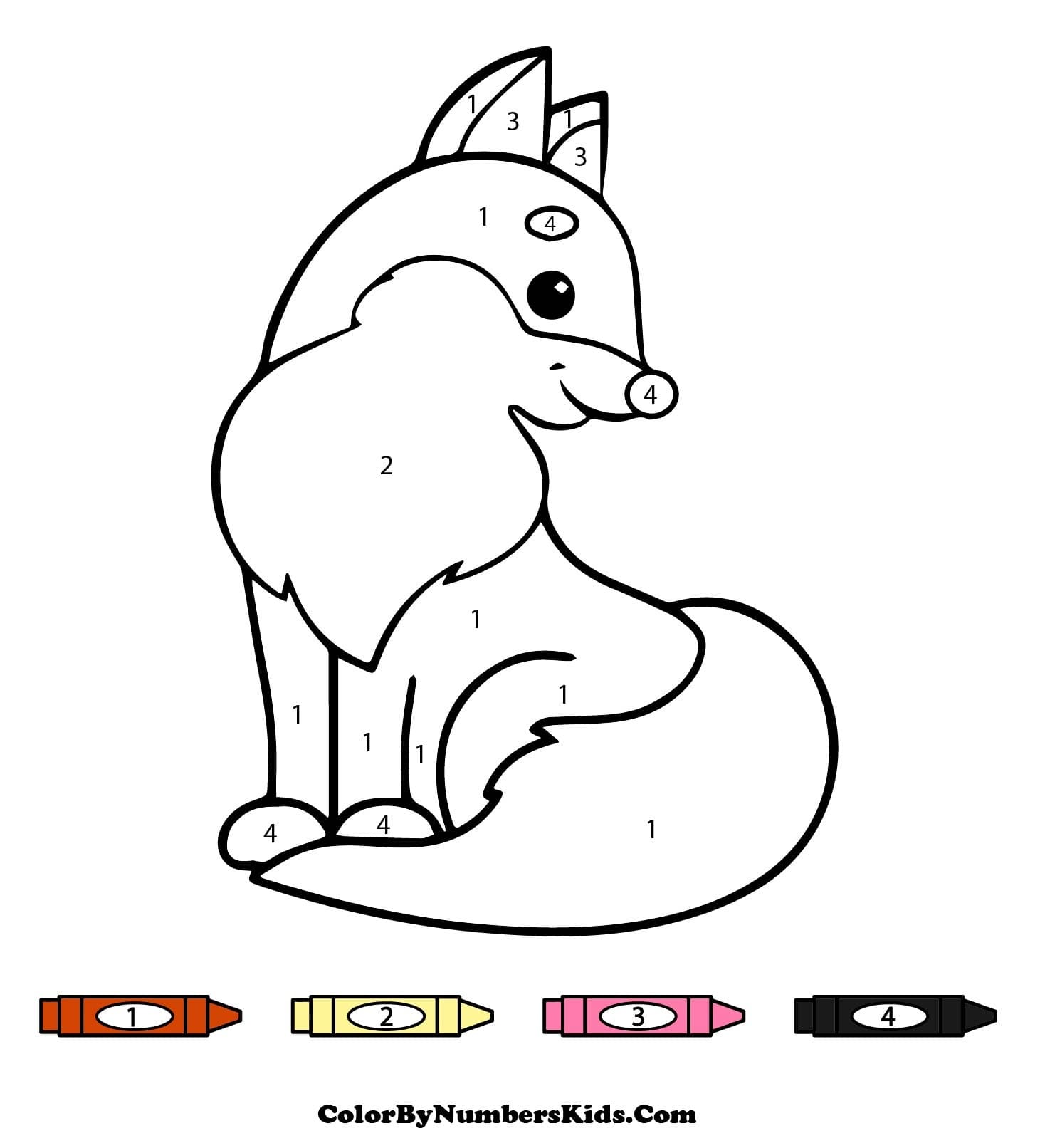 Happy Fox Color By Number