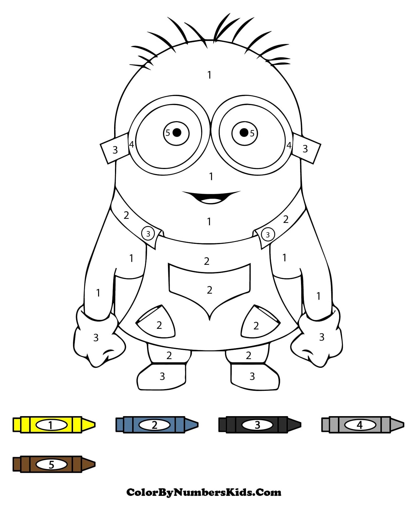 Happy Minion Color By Number