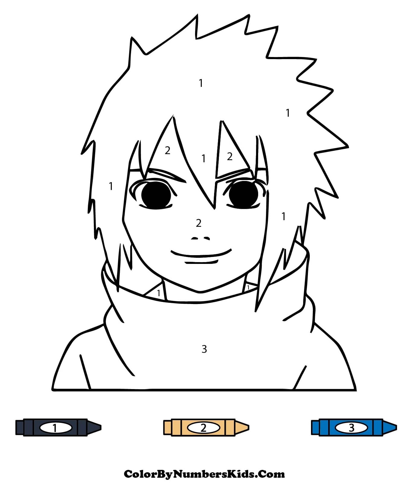 Happy Sasuke Color By Number