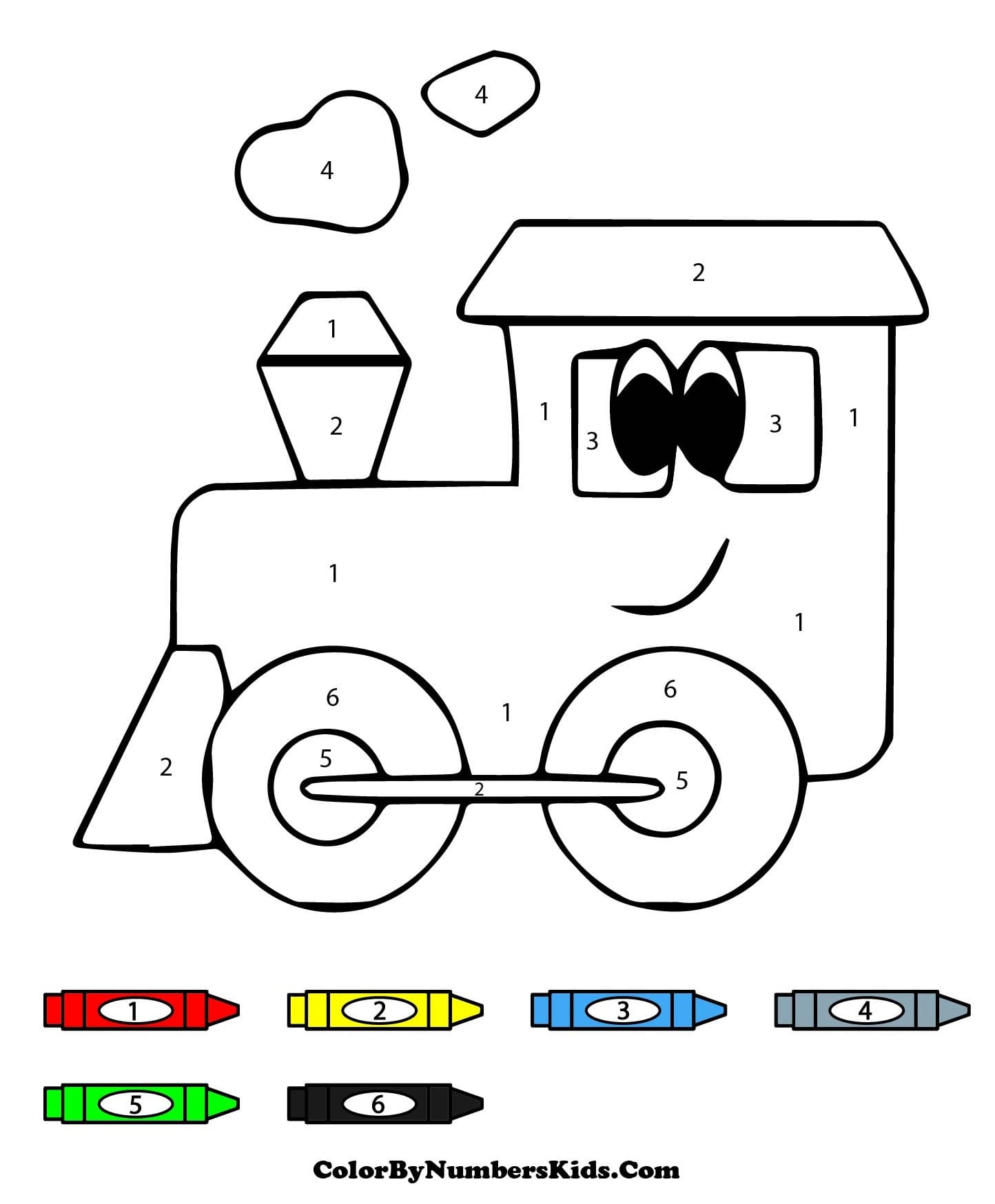 Happy Train Color By Number