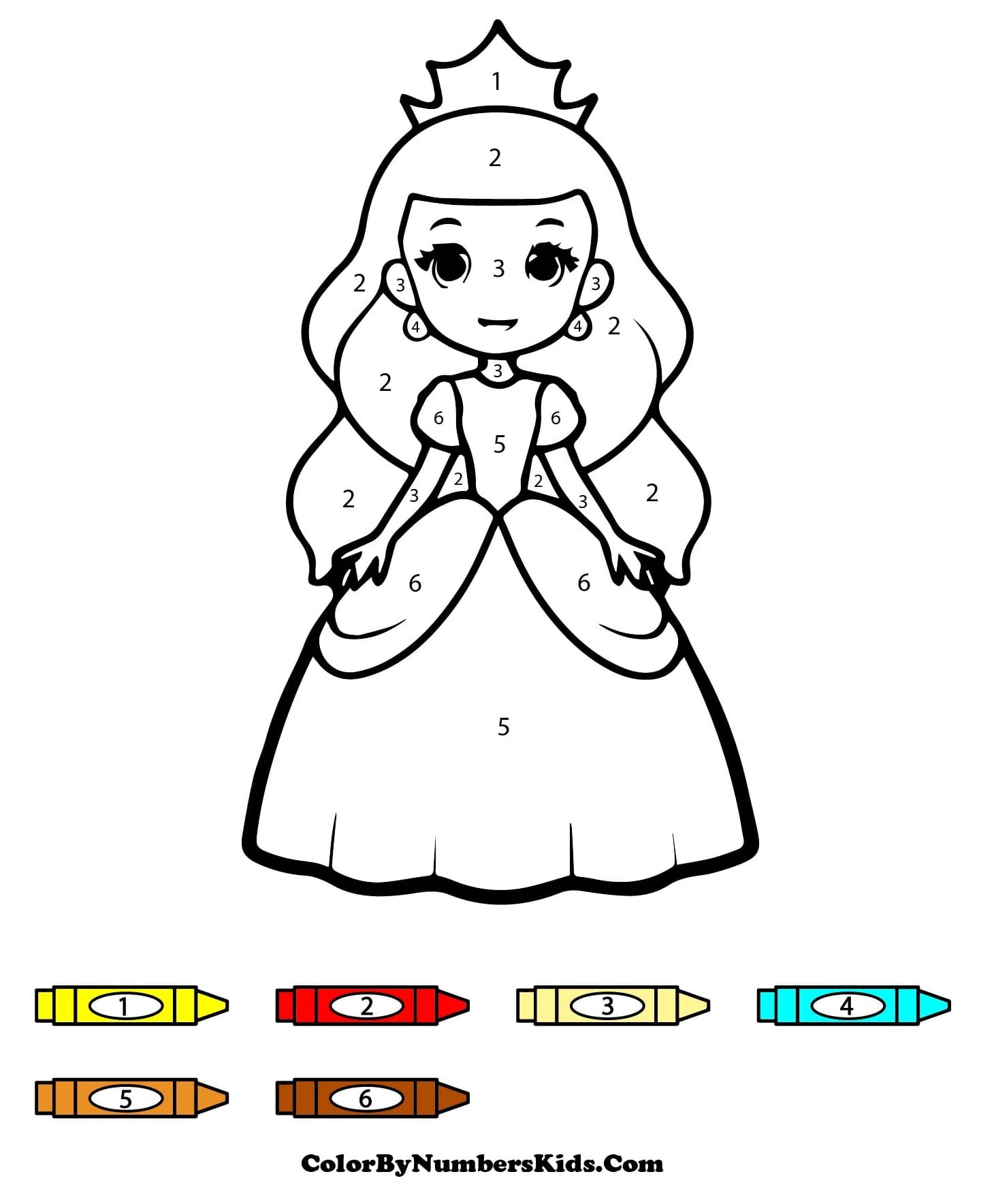 Joyful Princess Color By Number