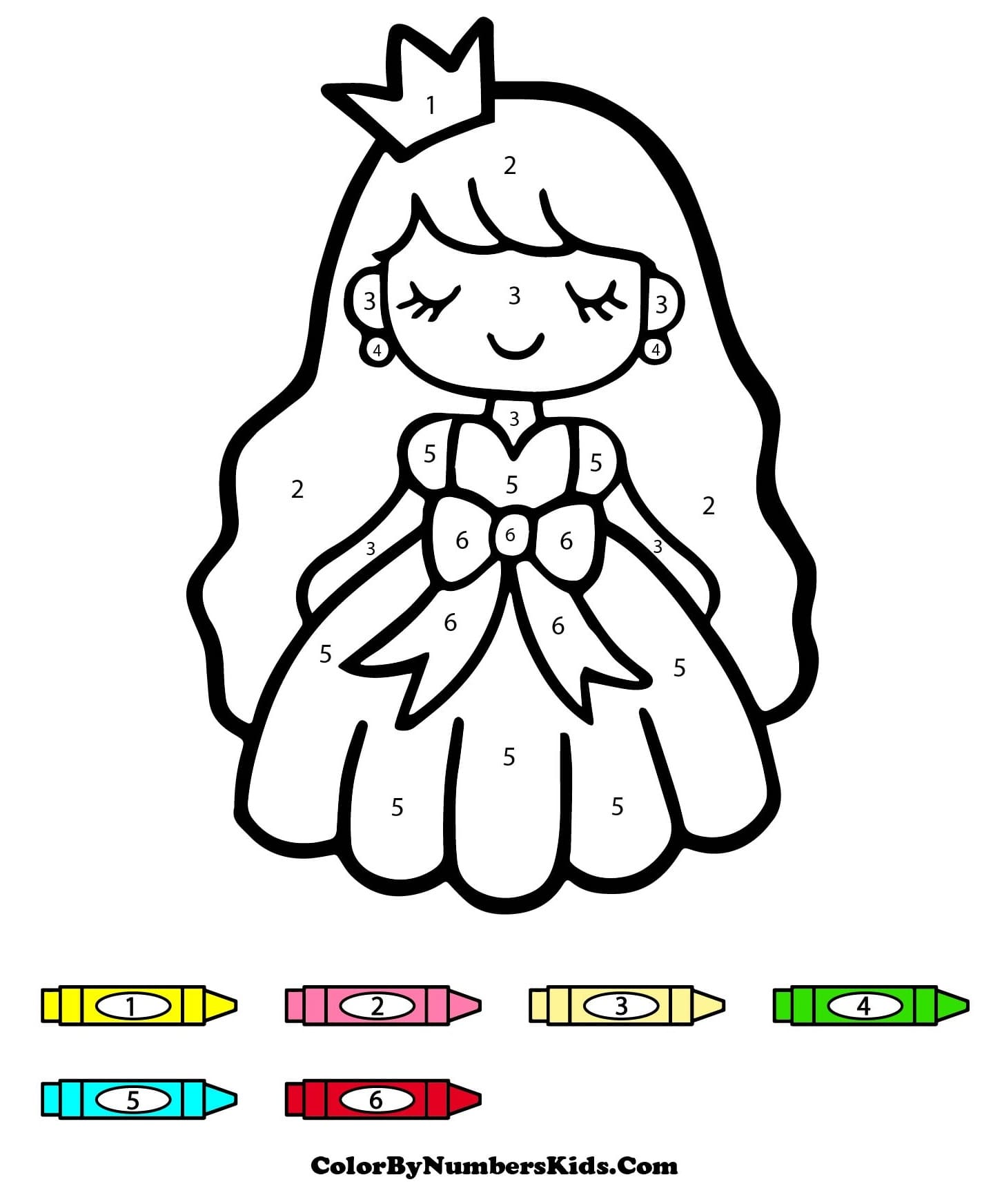 Princess Color By Number