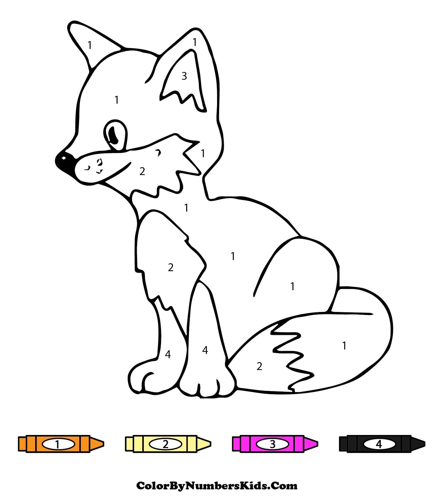 Little Fox Color By Number