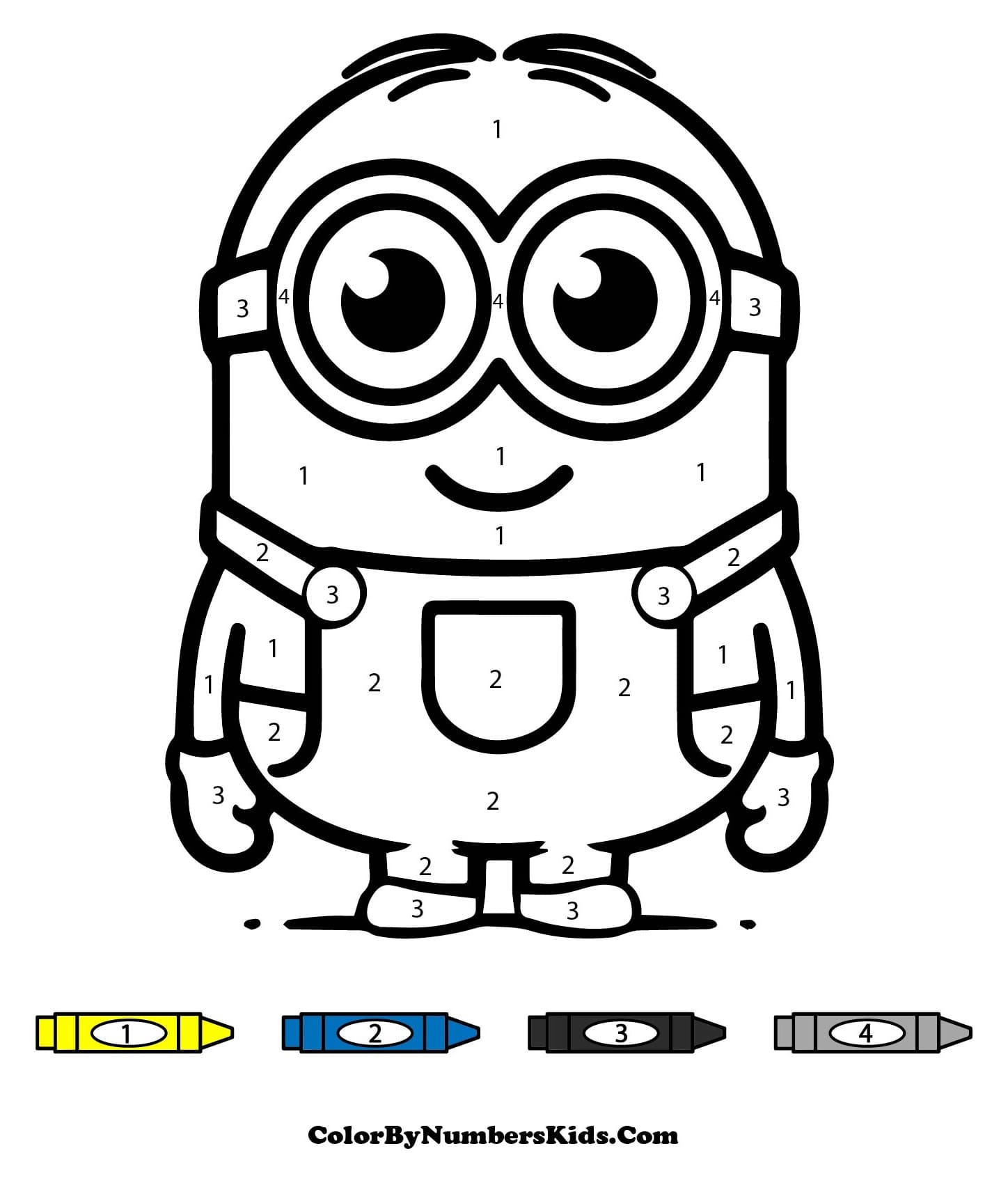 Little Minion Color By Number