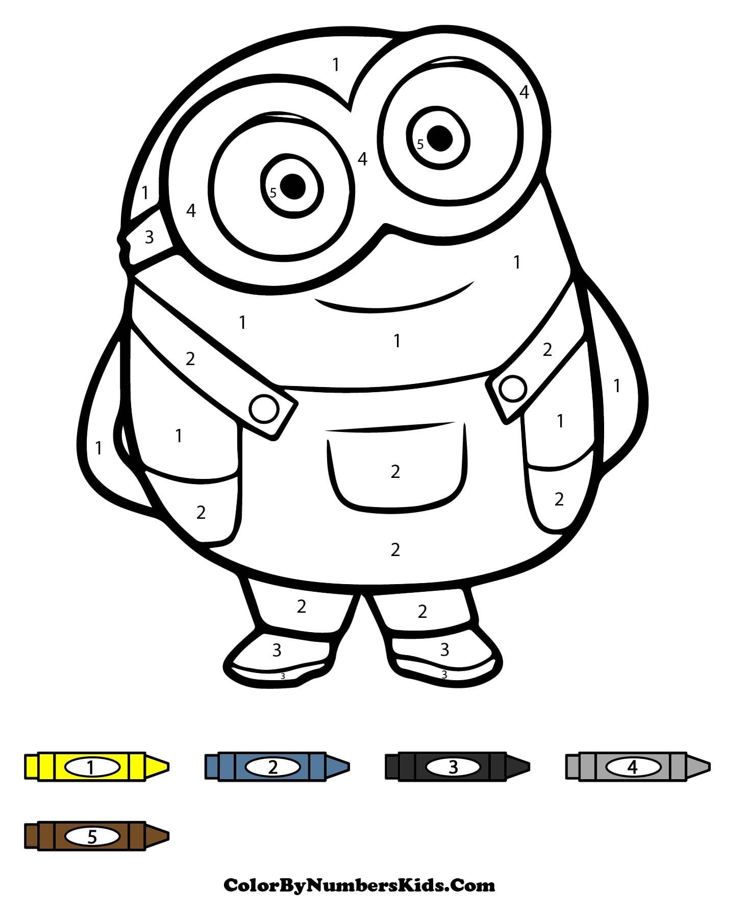 Minion Bob Color By Number