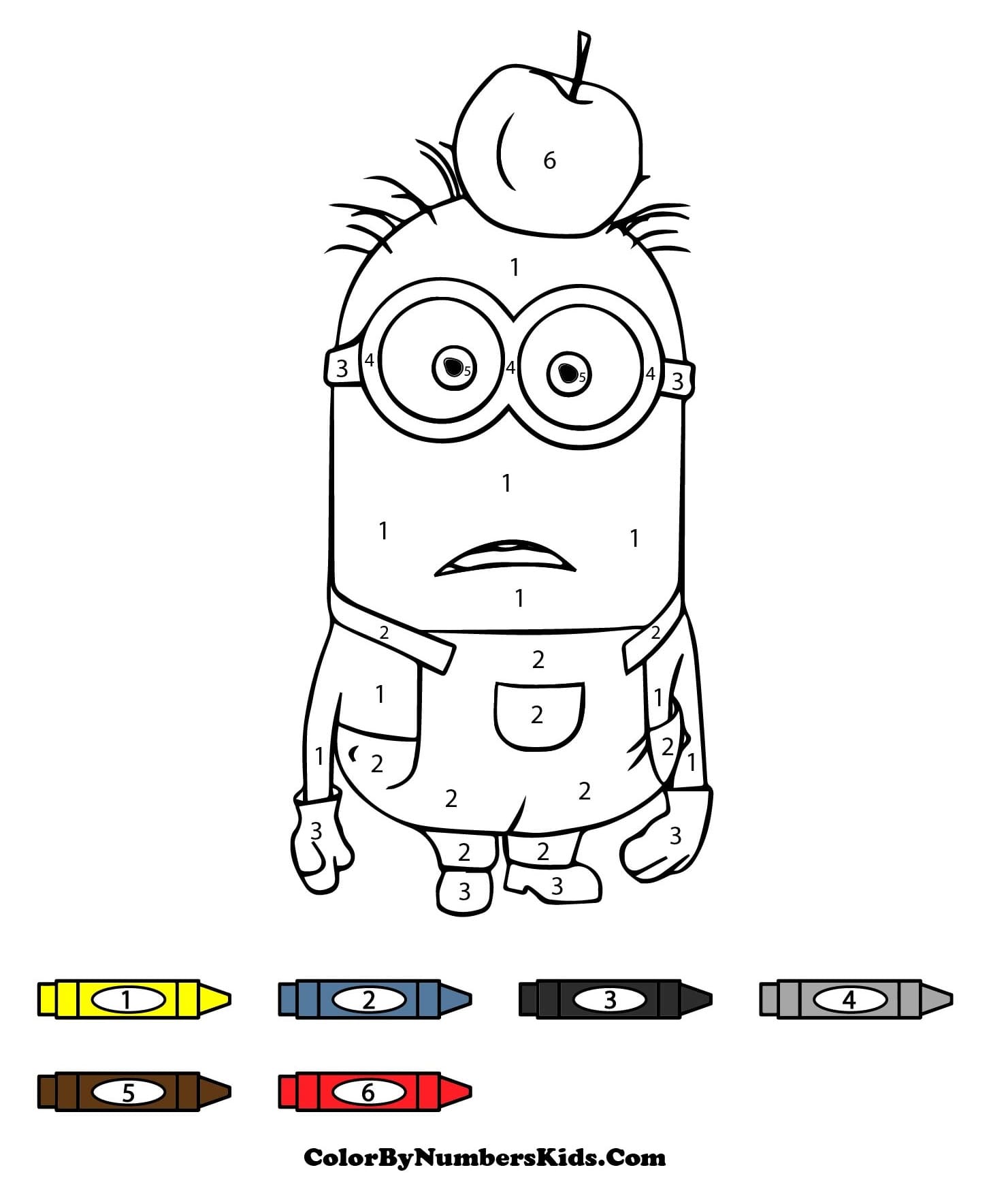 Minion Color By Number For Kids