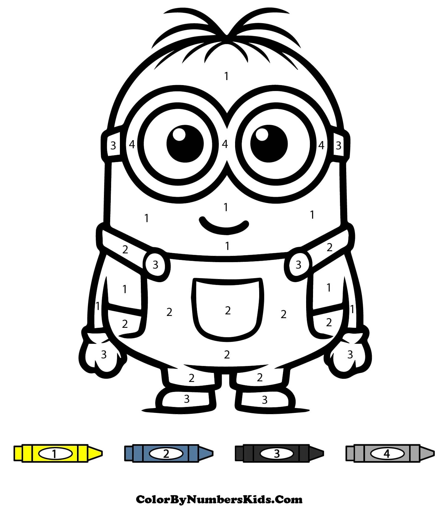 Minion Cute Color By Number