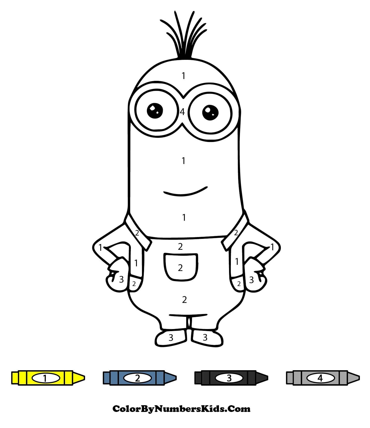 Minion Kevin Color By Number