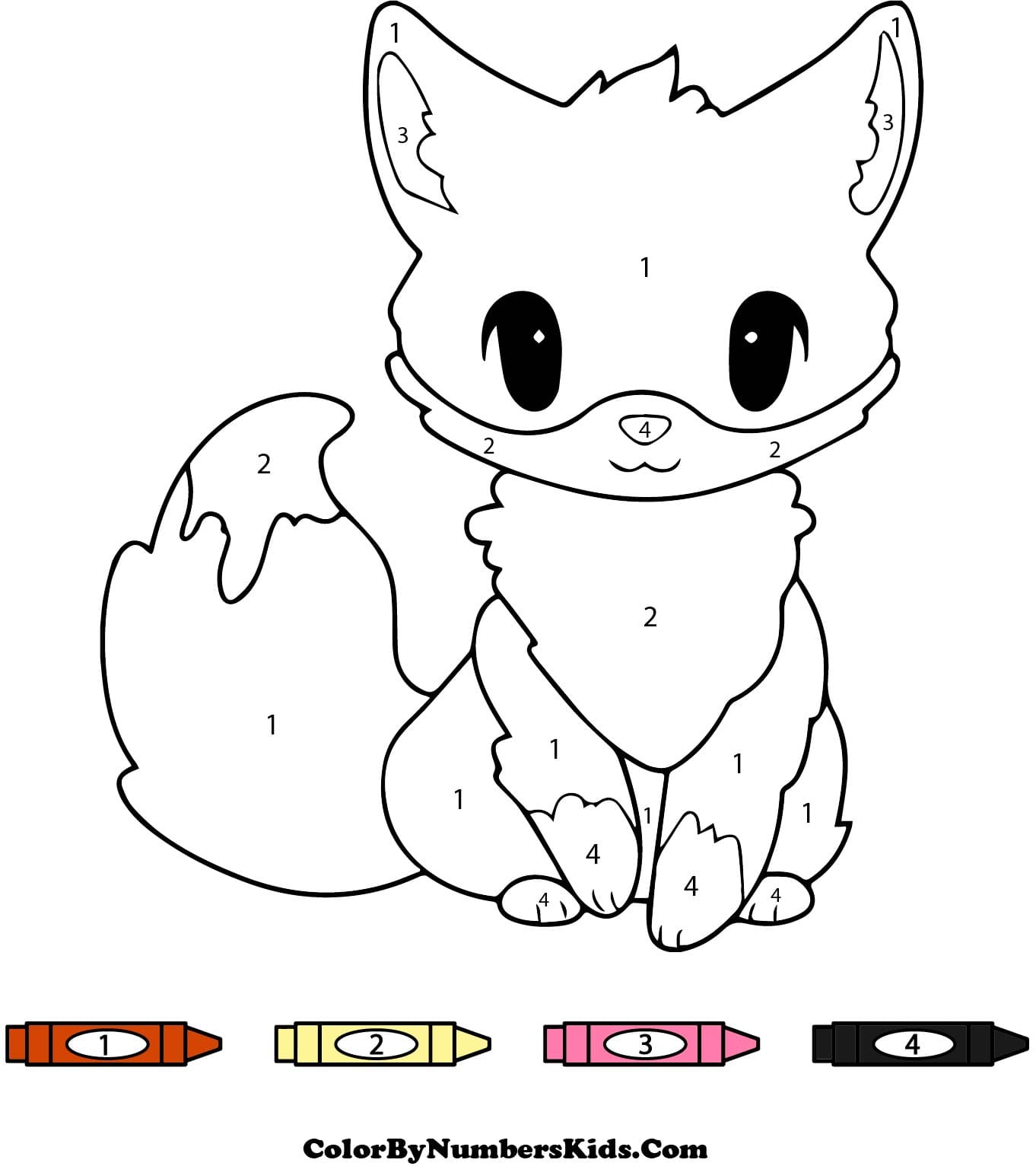Pretty Fox Color By Number
