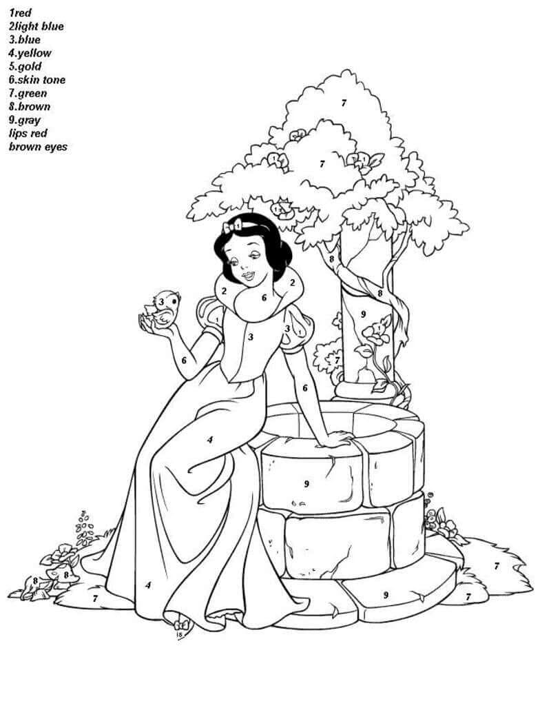 Princess Snow White Color By Number