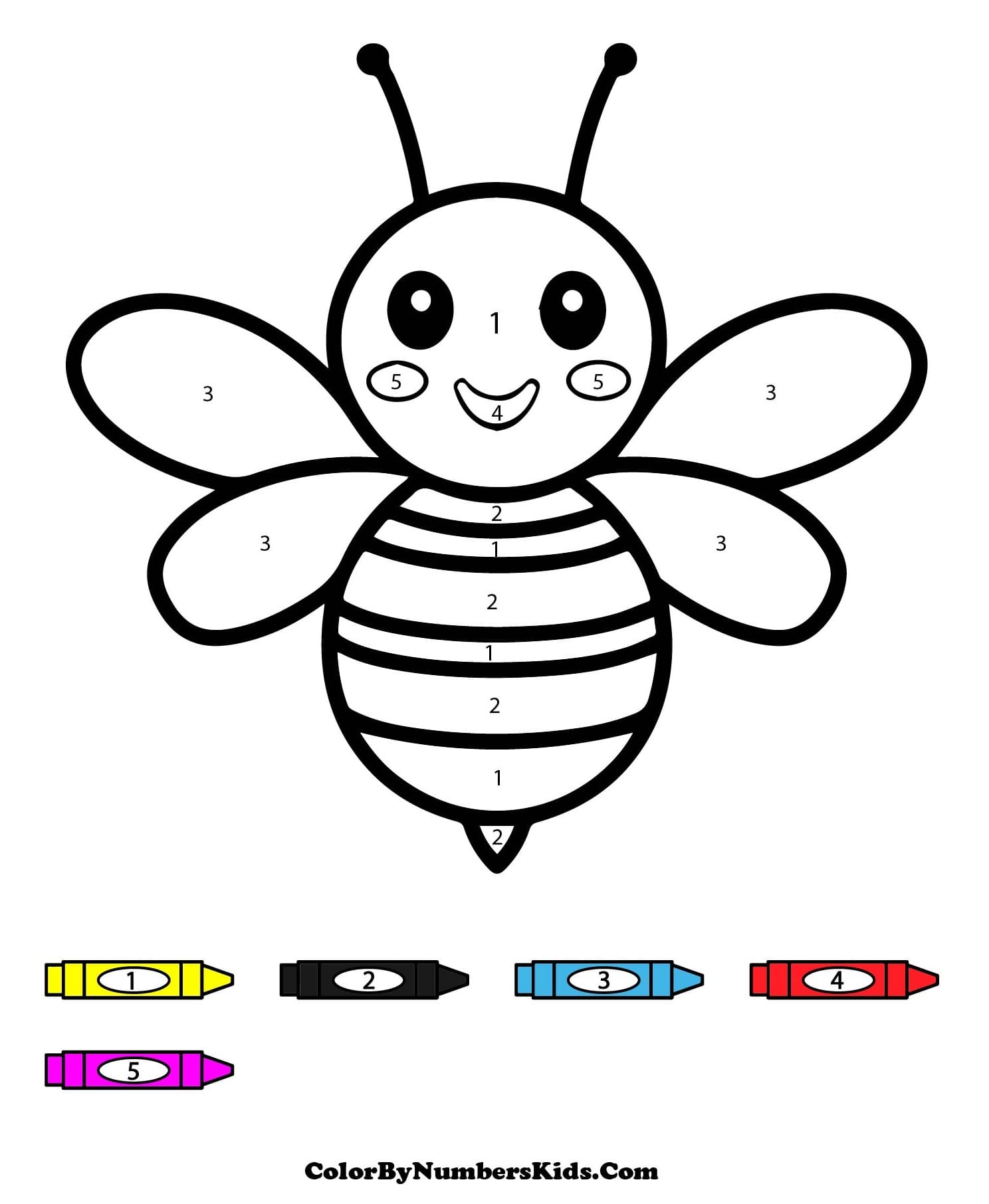 Printable Bee Color By Number