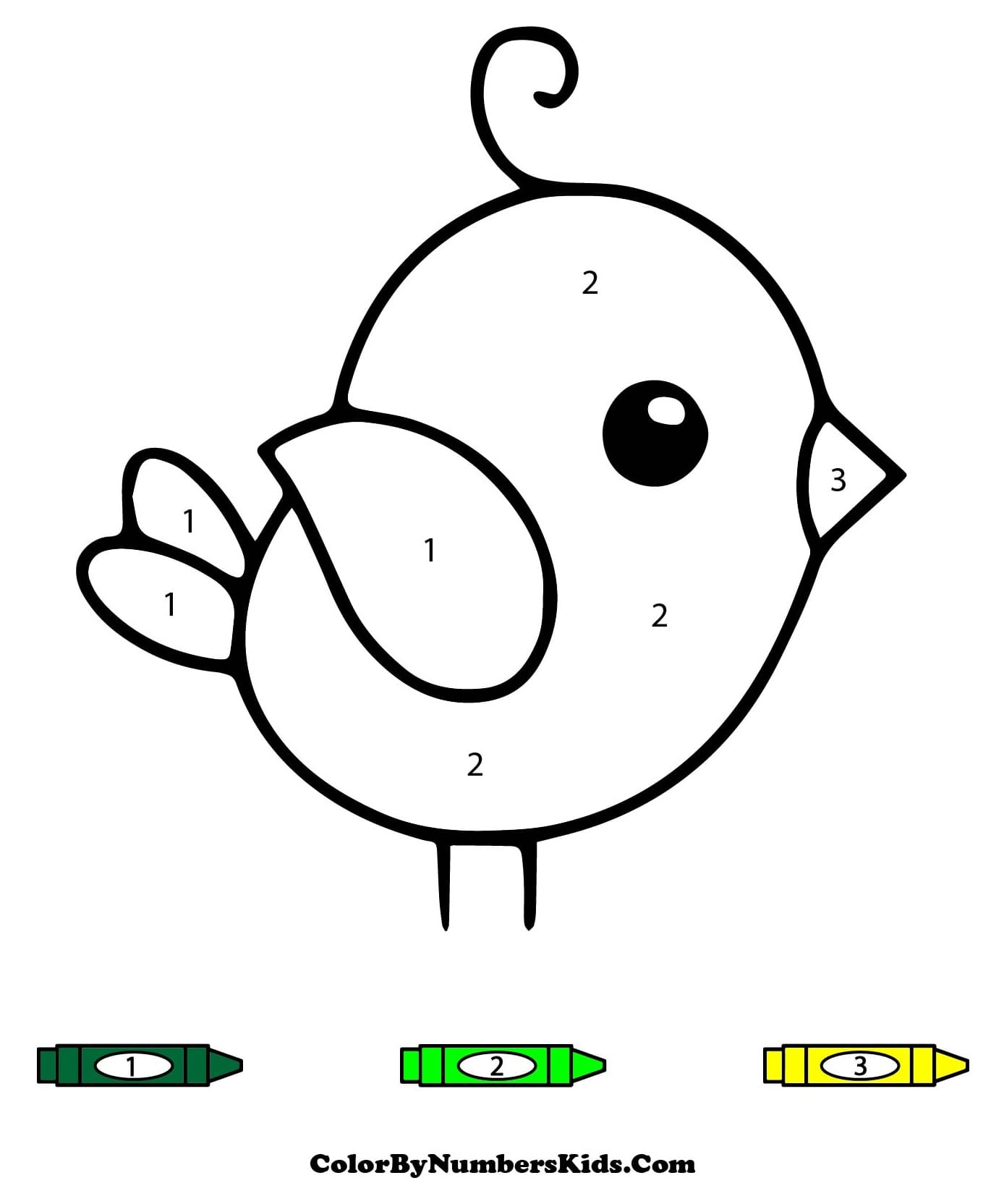 Printable Bird Color By Number