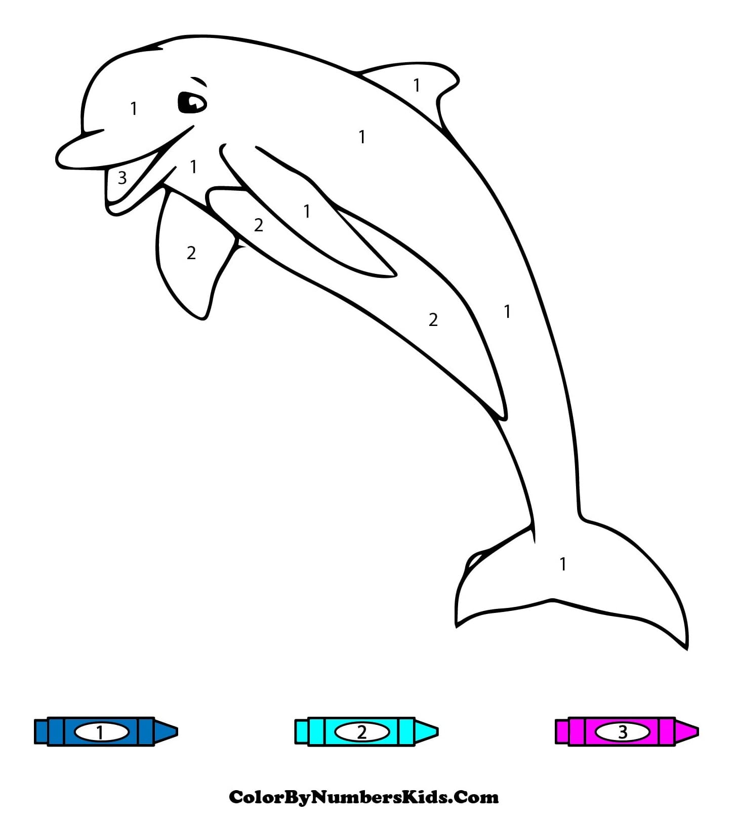 Printable Dolphin Color By Number