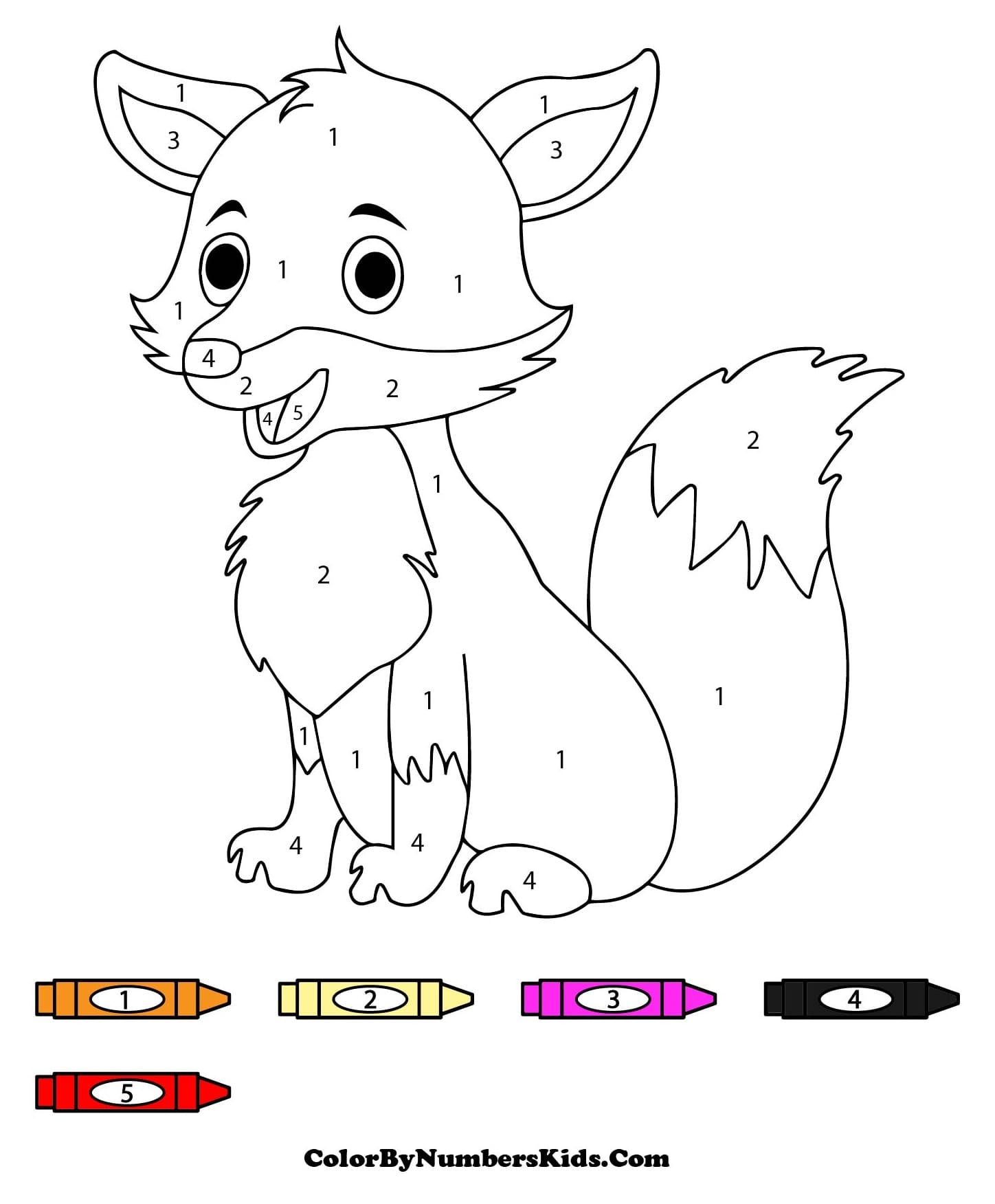 Printable Fox Color By Number