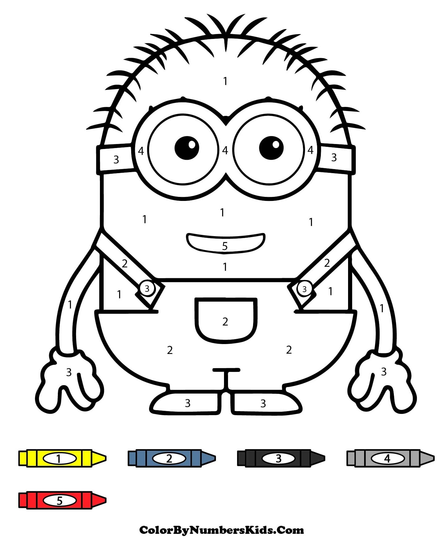 Printable Minion Color By Number