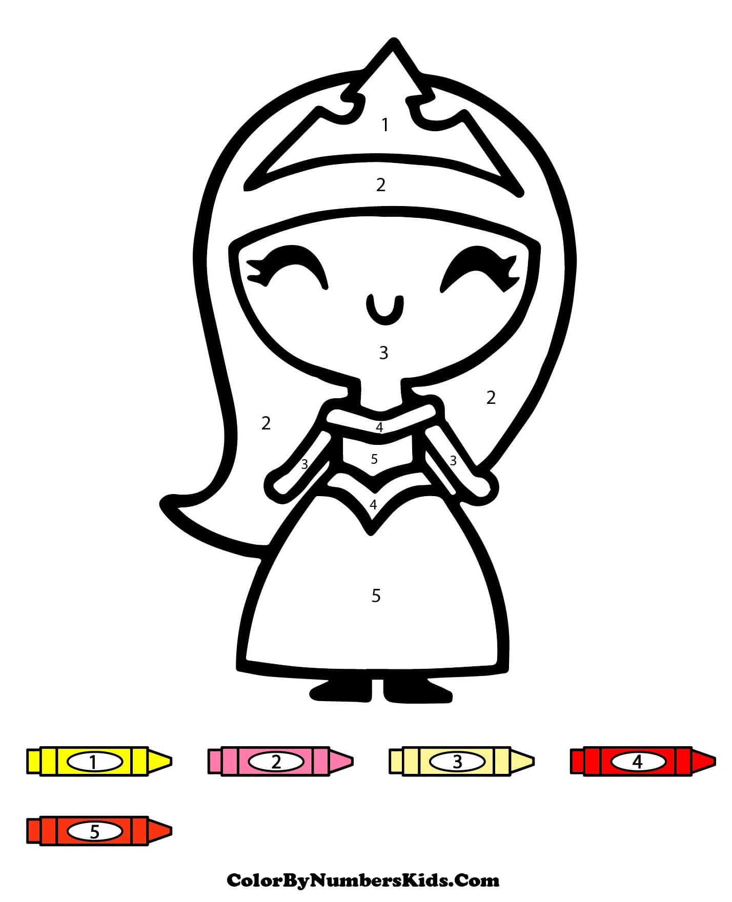 Printable Princess Color By Number