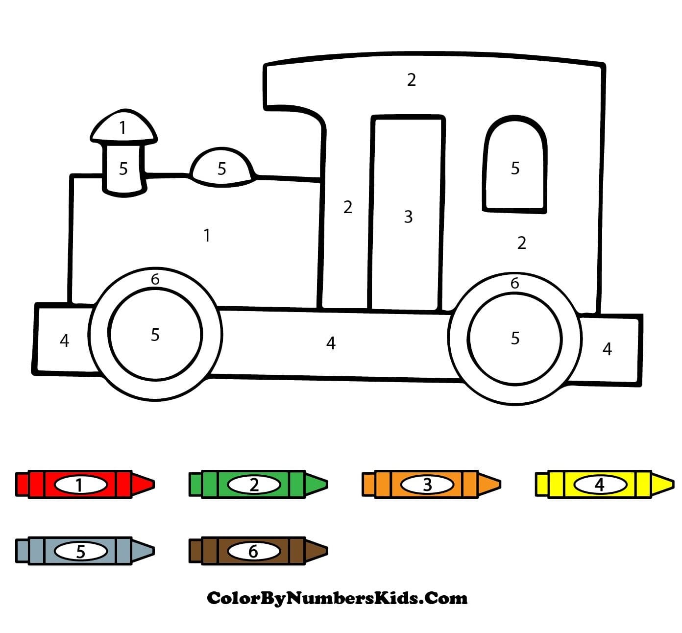 Printable Train Color By Number