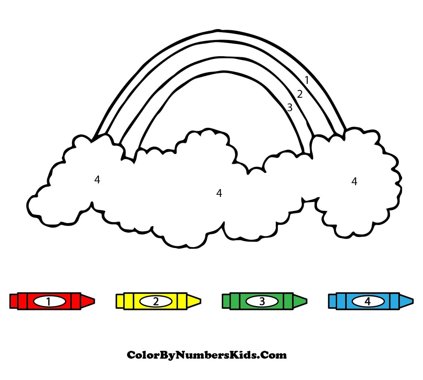 Rainbow Color By Number For Kids