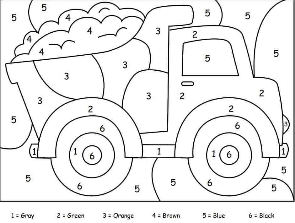 Simple Truck Color By Number