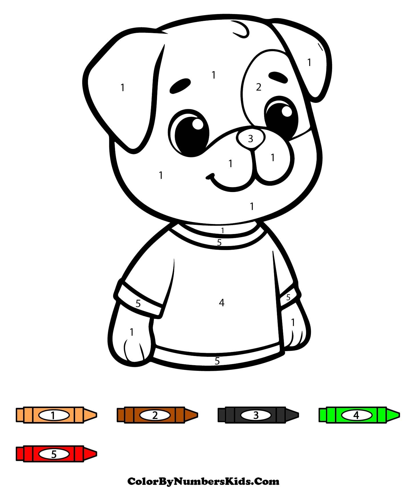 Smiling Dog Color By Number