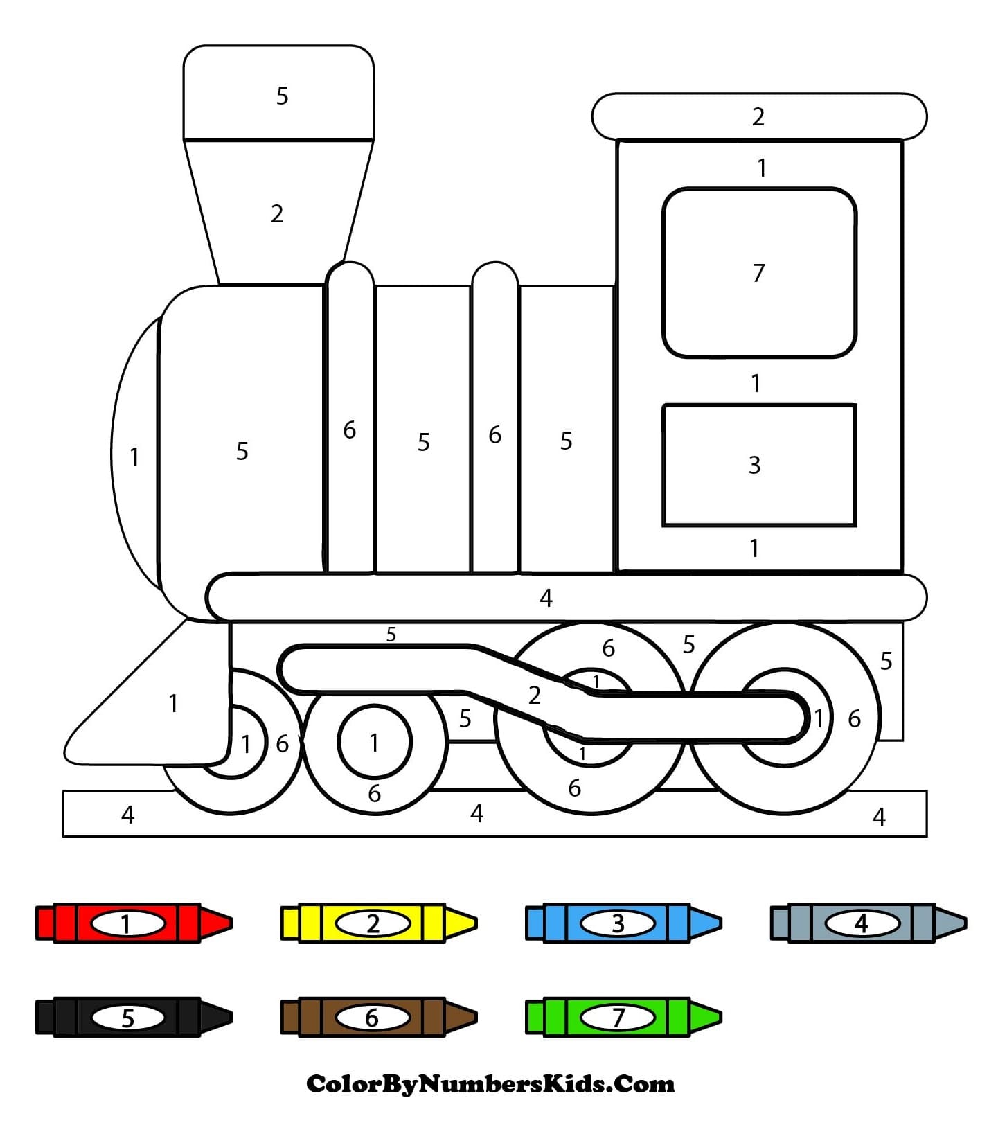 Steam Train Color By Number