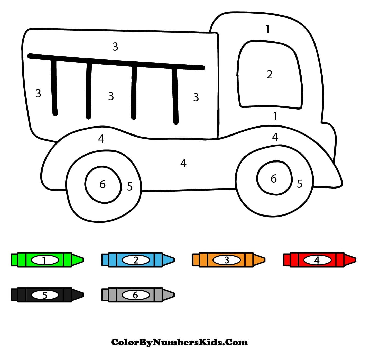 Toy Truck Color By Number