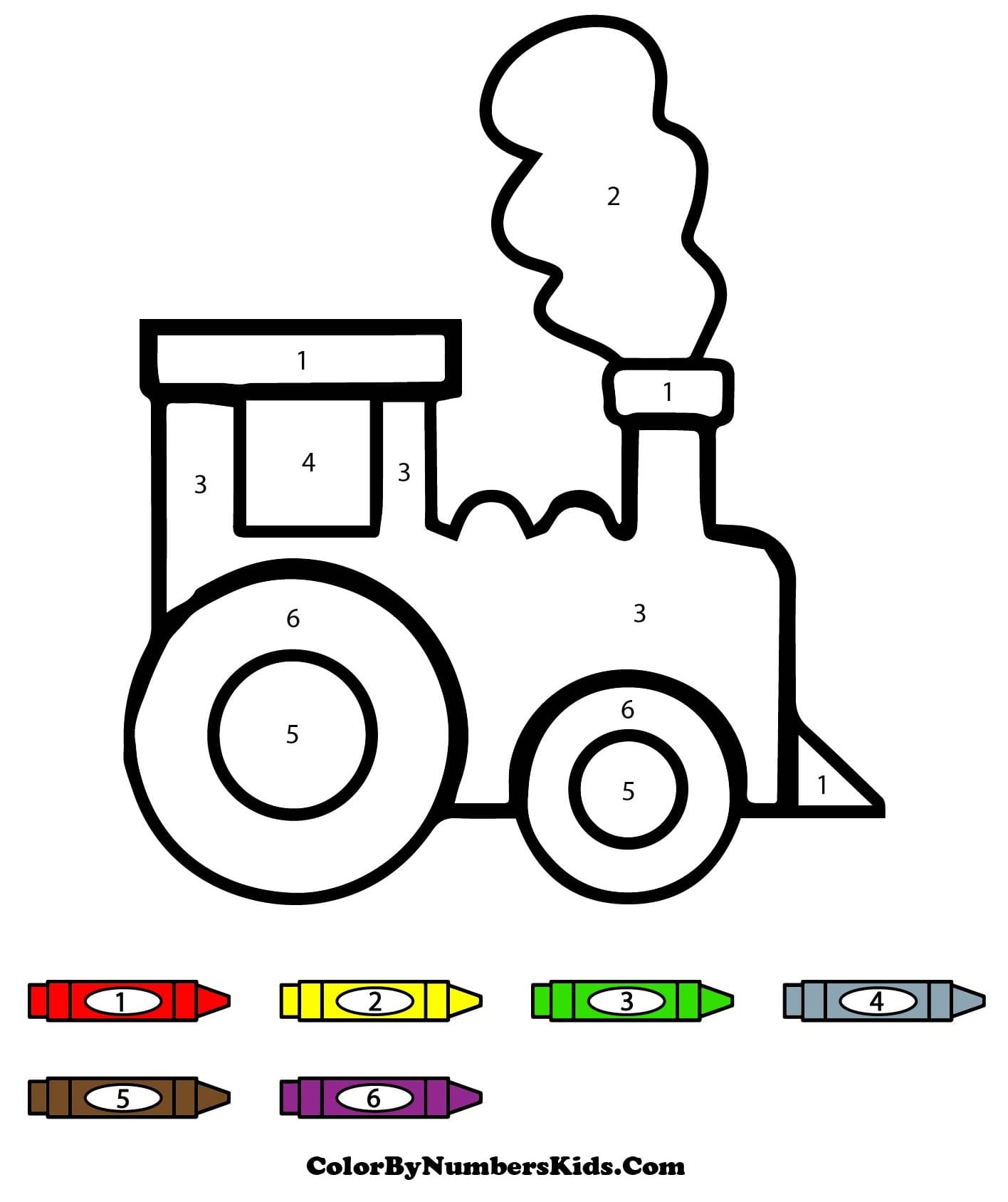 Train Color By Number For Kid