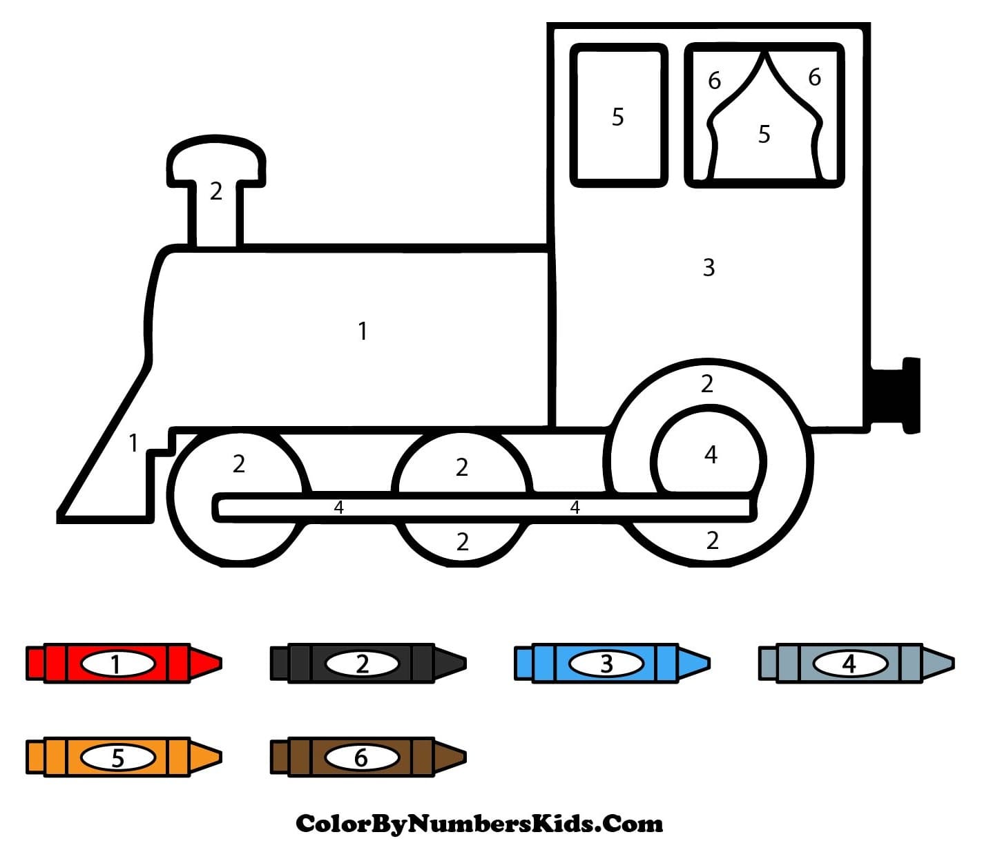 Train Color By Number Worksheet