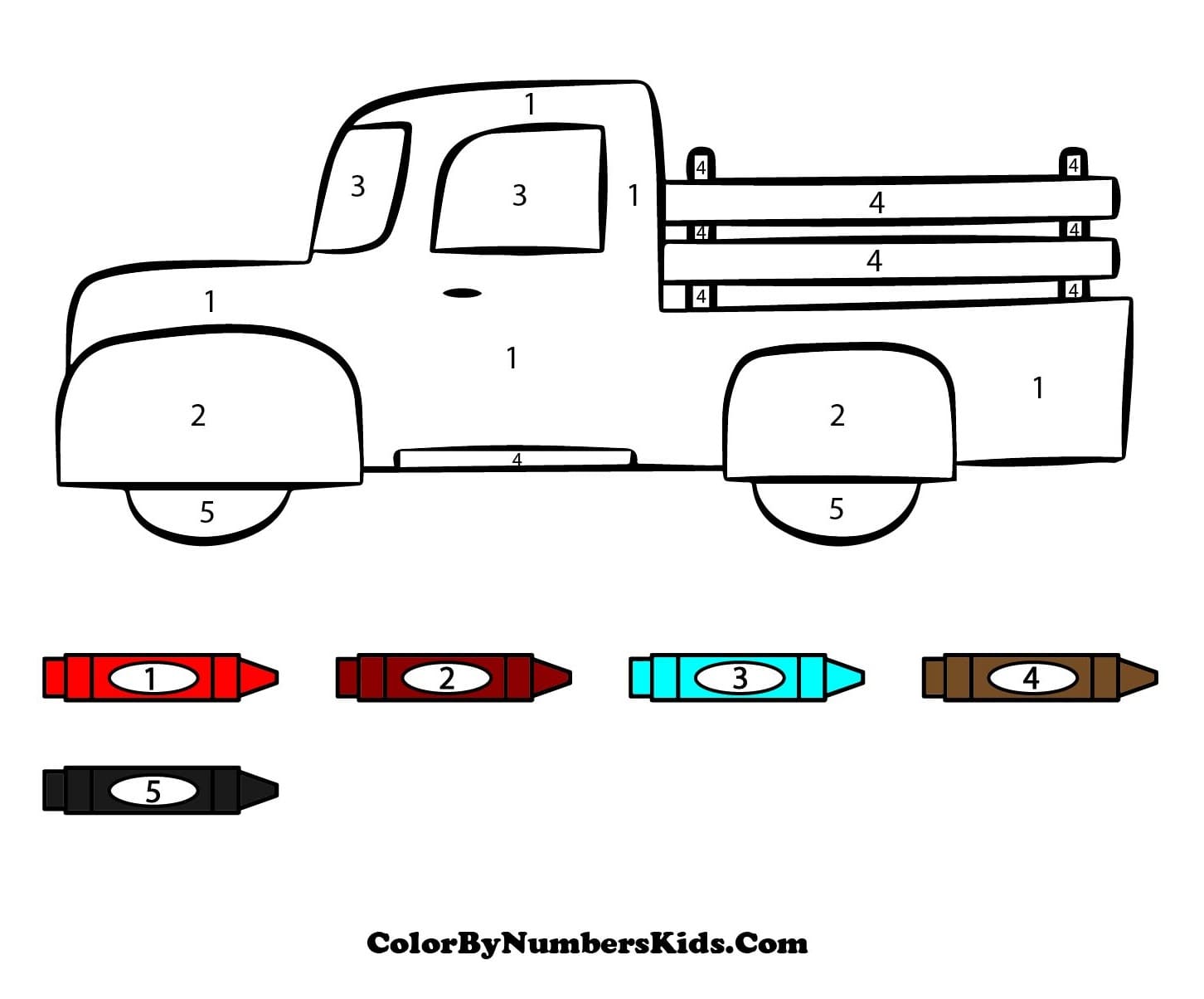 Truck Color By Number Sheet