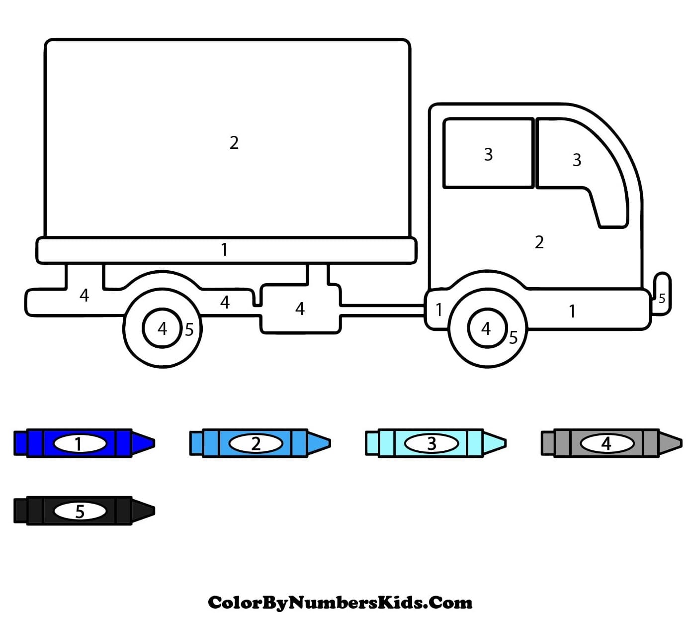 Truck Color By Number Worksheet