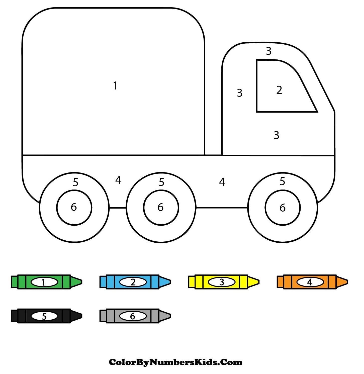 Very Simple Truck Color By Number