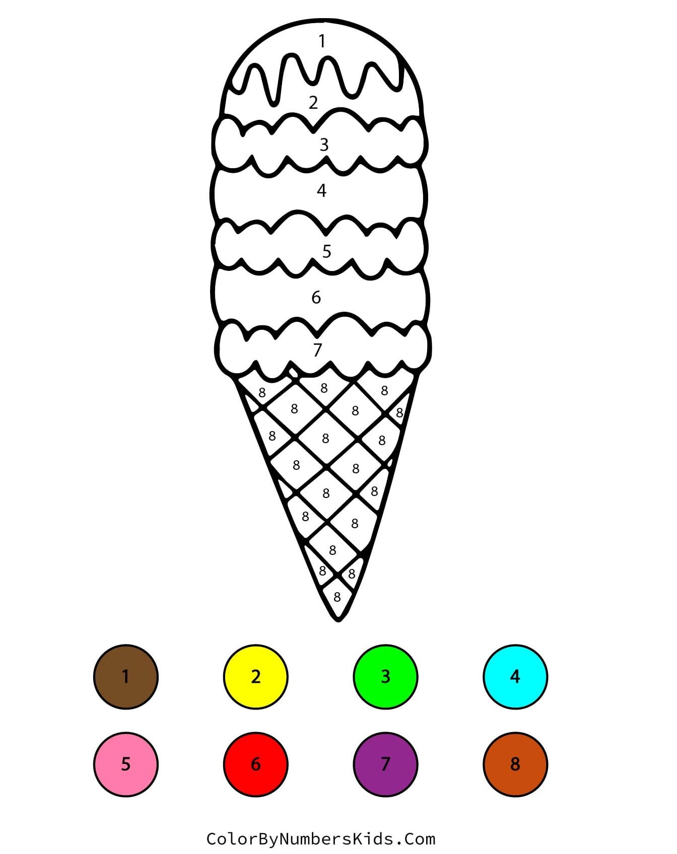 Amazing Ice Cream Color By Number