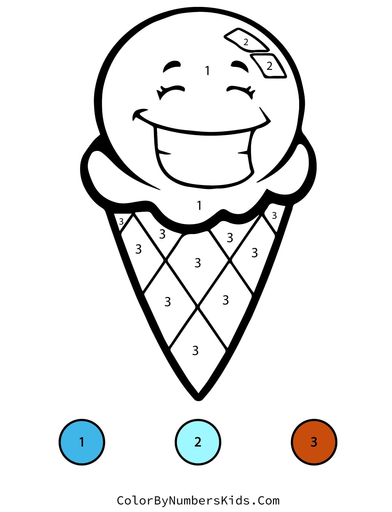 Cartoon Ice Cream Color By Number