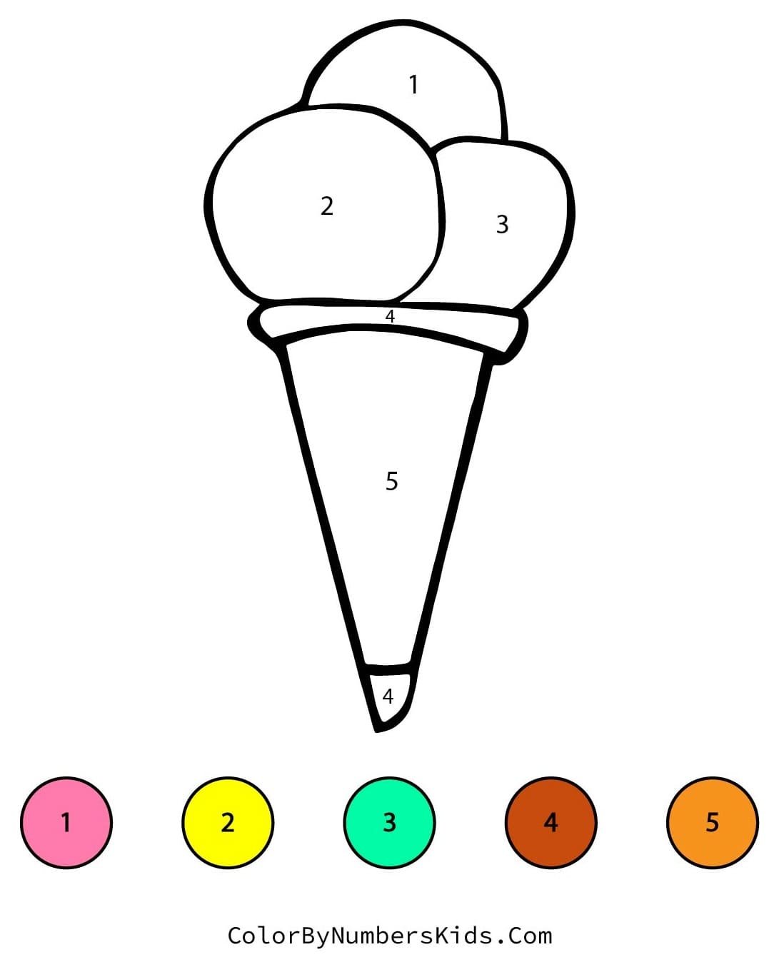 Cold Ice Cream Color By Number