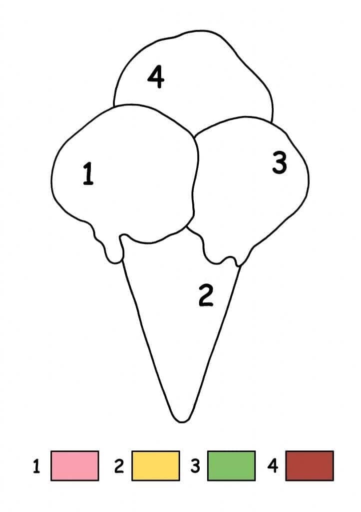 Color By Number Simple Ice Cream