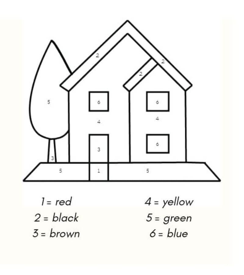 Easy House Color By Number